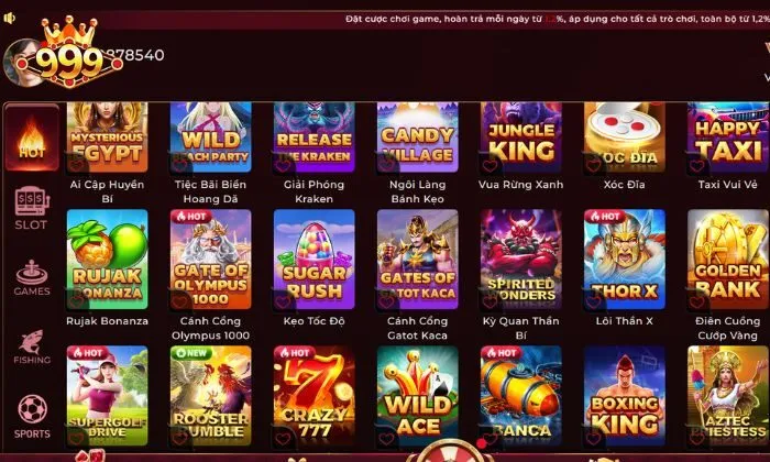 Gần 60 tựa game nổ hũ đang hoạt động